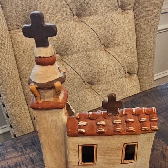 Clay Terra Cotta Pottery Peru Peruvian Church Folk Art Christian - Picture 4 of 5